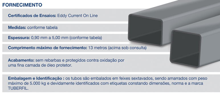TUBOS QUADRADOS E RETANGULARES EN 10305-5